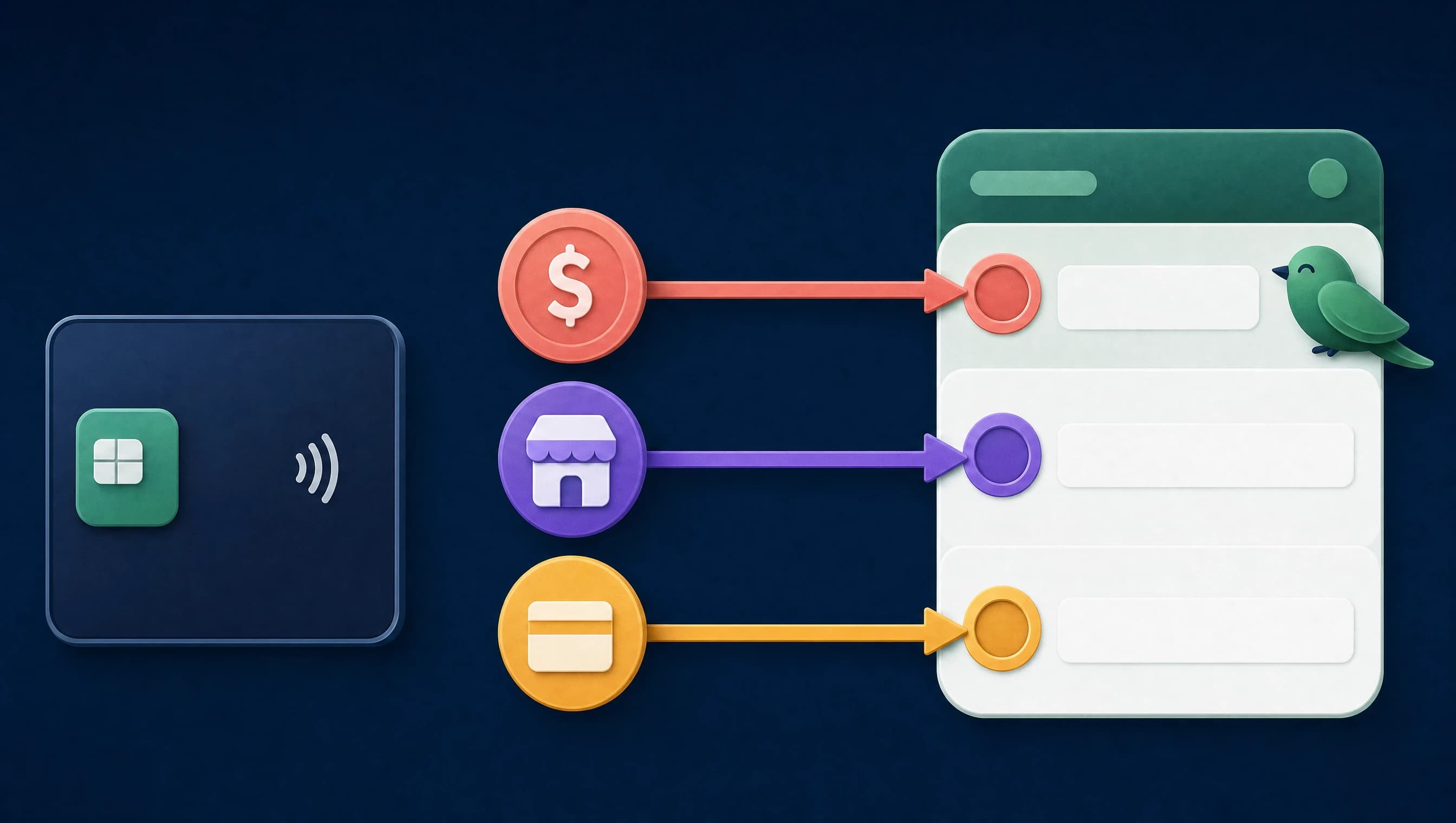 Illustration of binding Wallet transaction fields to the Budgie action